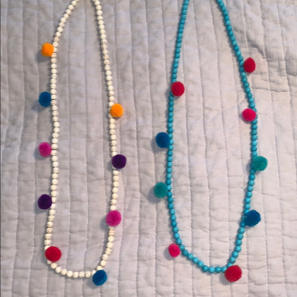 Set of two Pom Pom necklaces